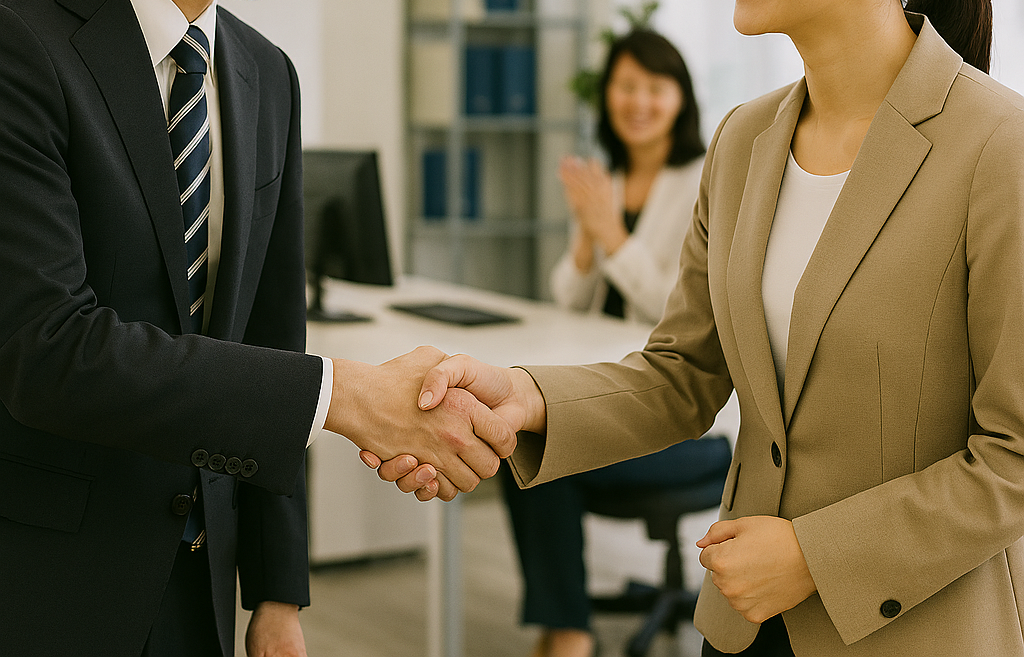 感謝の心を表すビジネスシーン